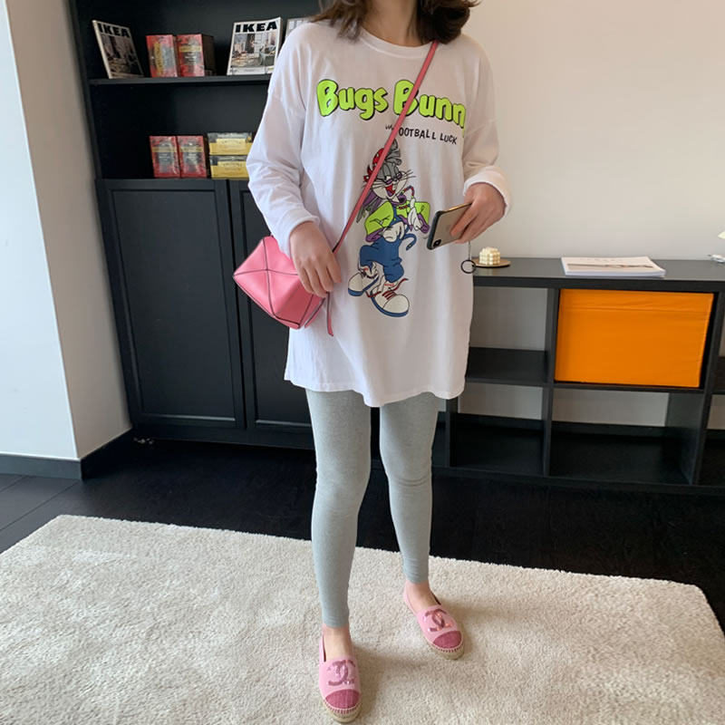 孕妇装春秋款上衣小清新纯棉中长款宽松大码长袖T恤辣妈个性春夏