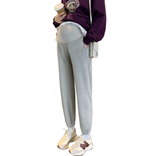 孕妇裤子秋冬外穿运动裤休闲打底裤冬季加绒加厚卫裤孕妇装冬装