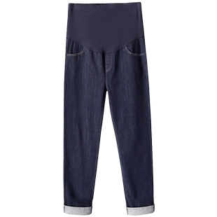 孕妇裤子牛仔裤秋冬外穿原色直筒阔腿裤加绒加厚2025新款孕妇冬装