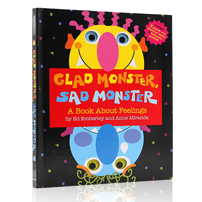 英文原版绘本 情绪小怪兽 Glad Monster, Sad Monster Ed Emberley儿童早教启蒙洞洞玩具书go away big green monster同系列