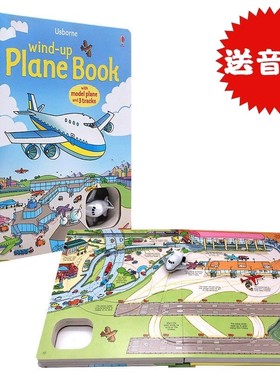 Usborne轨道书 飞机发条轨道书 Wind-Up Plane Book 进口英文原版 大开益智轨道书 亲子玩乐纸板操作 系列环游世界探险之旅