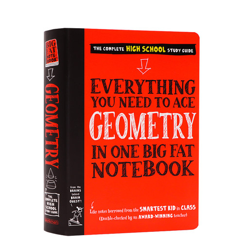 进口英文原版 美国中学生优等生笔记几何学Everything You Need to Ace Geometry in One Big Fat Notebook学霸笔记中学生教辅
