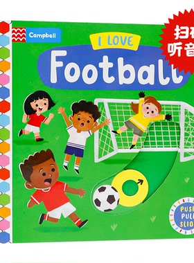 新版Busy系列 忙碌的足球机关操作书 英文原版绘本 Busy Football 推拉滑动纸板书 儿童英语启蒙低幼趣味游戏玩具书 亲子互动