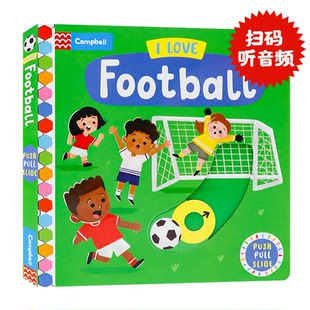 新版 忙碌 Busy系列 绘本 足球机关操作书 Busy 英文原版 推拉滑动纸板书 亲子互动 儿童英语启蒙低幼趣味游戏玩具书 Football