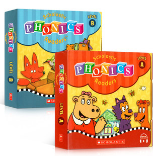 学乐自然拼读A级英文原版绘本 Scholastic Phonics Readers A 儿童自然拼读学习套盒适合初学者含12本书附官方音频扫码听读