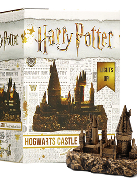 哈利波特霍格沃茨城堡摆件和贴纸书套装 可亮灯 英文原版 Harry Potter Hogwarts Castle and Sticker Book 电影周边Running Press