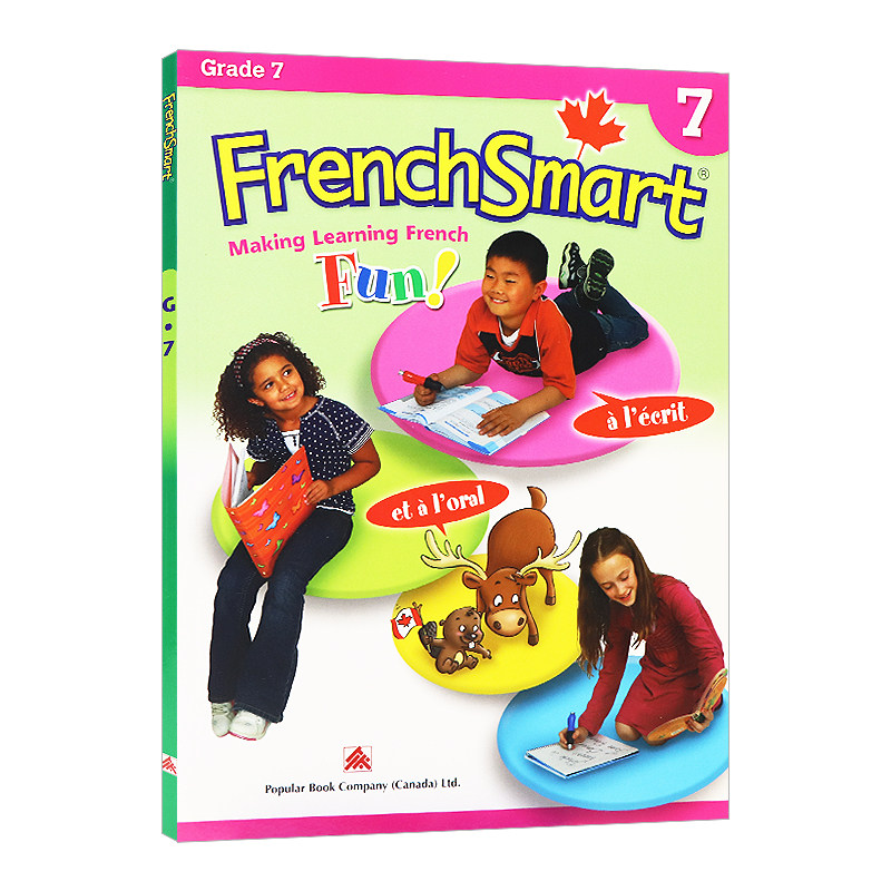 加拿大课程法语练习册七年级  FrenchSmart Fun Grade 7 英法双语进口原版 语法阅读词汇学习教辅工具书Popular Book