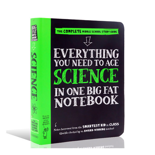 进口英文原版正版 美国中学生优等生笔记 科学 中学生参考书 Everything You Need to Ace Science in One Big Fat Notebook