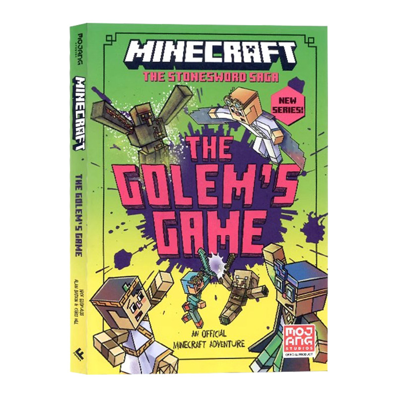 石剑传奇5黄金游戏英文原版小说 Minecraft The Golem's Game Stonesword Saga 5 儿童章节桥梁书七岁以上课外插图阅读Mojang AB