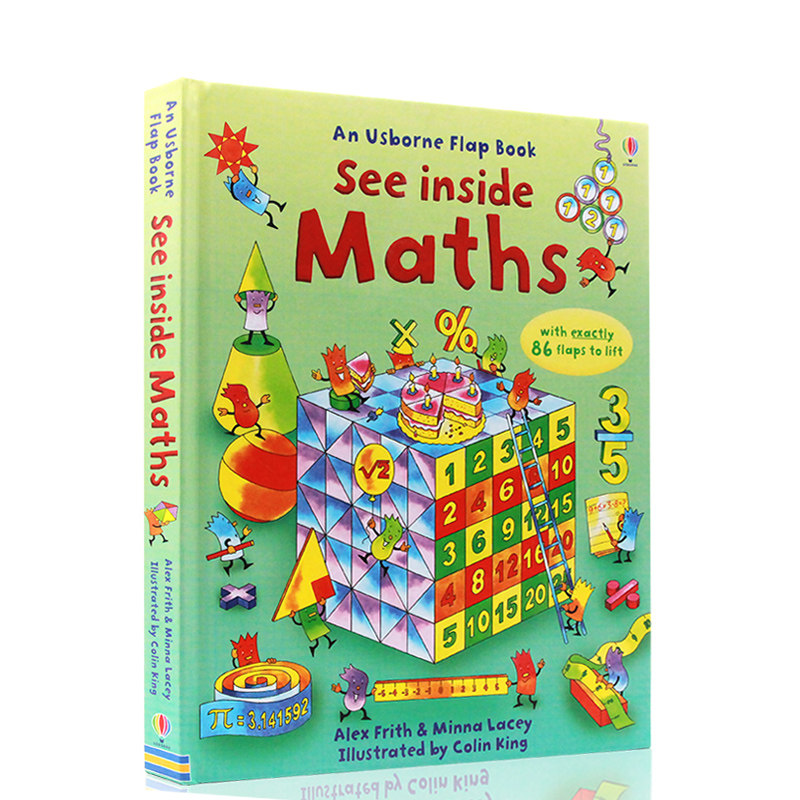 进口英文原版 Usborne See inside Maths 解密数学 儿童科普英语绘本百科常识纸板翻翻书 看里面系列 课外读物 大开