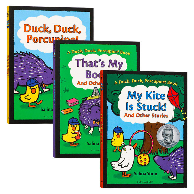 Salina Yoon 农场三小只3册套装 英文原版漫画 Duck, Duck, Porcupine 盖泽尔荣誉奖获奖童书 3-7 岁低幼英语启蒙初级读物幽默插画