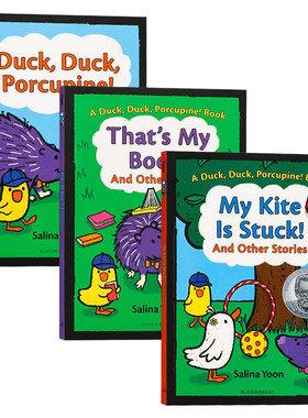 Salina Yoon 农场三小只3册套装 英文原版漫画 Duck, Duck, Porcupine 盖泽尔荣誉奖获奖童书 3-7 岁低幼英语启蒙初级读物幽默插画