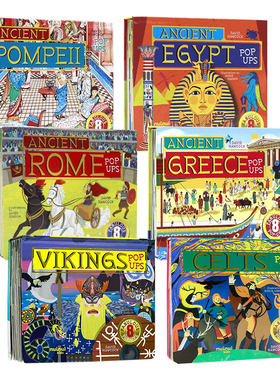 古文明系列弹出式立体翻翻书6册英文原版绘本 Ancient Civilisations Pop-Ups 儿童历史古城科普精装纸板3D视觉立体翻翻书