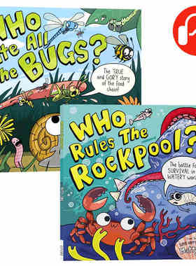 牛津精品认知绘本食物链主题2册套装英文原版Who Ate all the Bugs+Who Rules the Rockpool儿童冒险科普故事图画书Matty Long