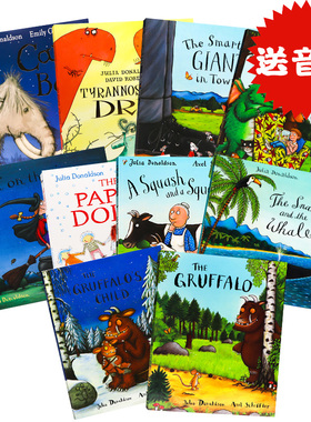 进口英文原版正版 Julia Donaldson茱莉亚唐纳森绘本10册 附手提袋 咕噜牛The Gruffalo Gruffalo's Child聪明豆 儿童图画故事书