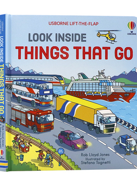 偷偷看里面系列 揭秘交通工具 英文原版绘本 Look Inside Things That Go 幼儿童英语启蒙纸板翻翻书 亲子阅读交通工具大百科4-8岁