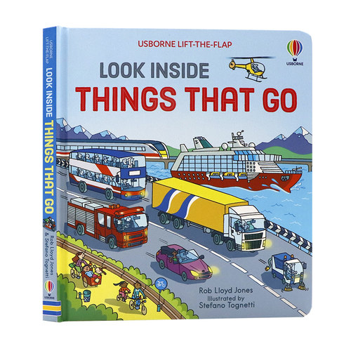 偷偷看里面系列 揭秘交通工具 英文原版绘本 Look Inside Things That Go 幼儿童英语启蒙纸板翻翻书 亲子阅读交通工具大百科4-8岁
