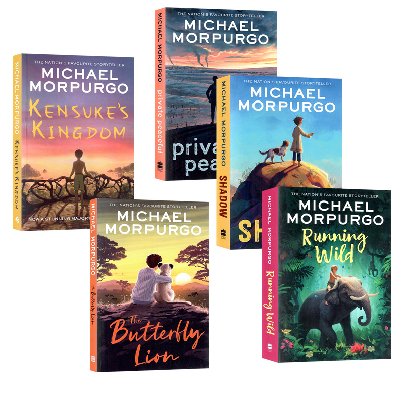 战马作者迈克 莫波格书5册 英文原版 Michael Morpurgo 英国儿童文学作家 柑橘与柠檬啊/狂野奔跑/蝴蝶狮/孤岛上的红毛猩猩/影子