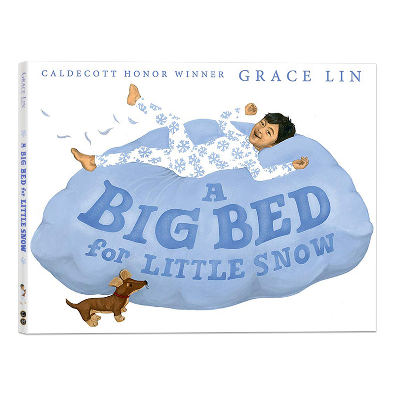 凯迪克银奖 小雪的大床 英文原版绘本 A Big Bed for Little Snow 精装 Grace Lin 儿童启蒙图画书 亲子互动 给小星星的大月饼续集