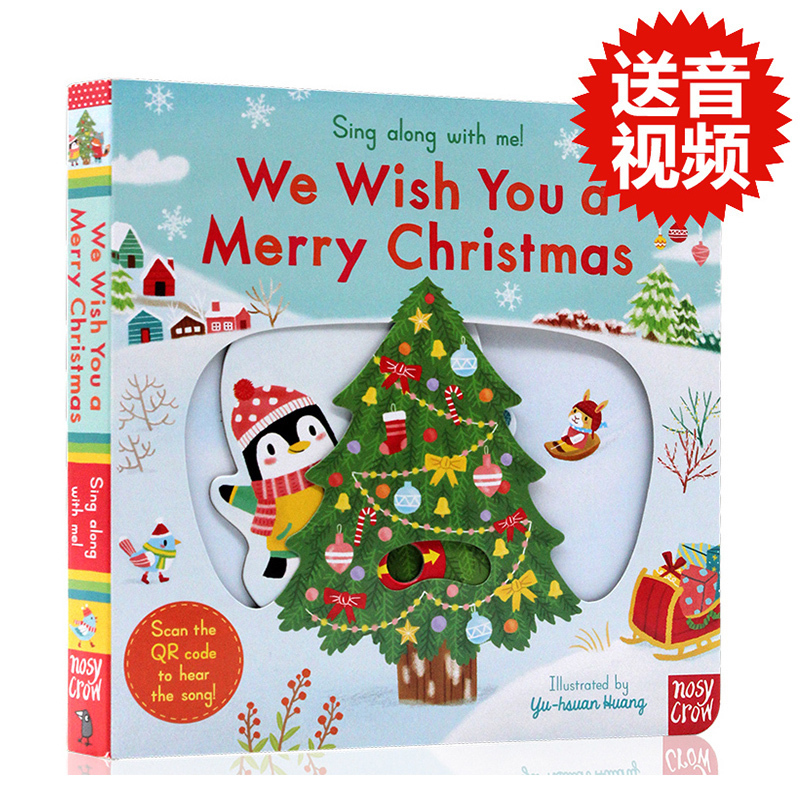 进口英文原版正版 新版 sing along with me We Wish You a Merry Christmas 圣诞节快乐 低幼儿启蒙趣味玩具书 纸板机关操作书