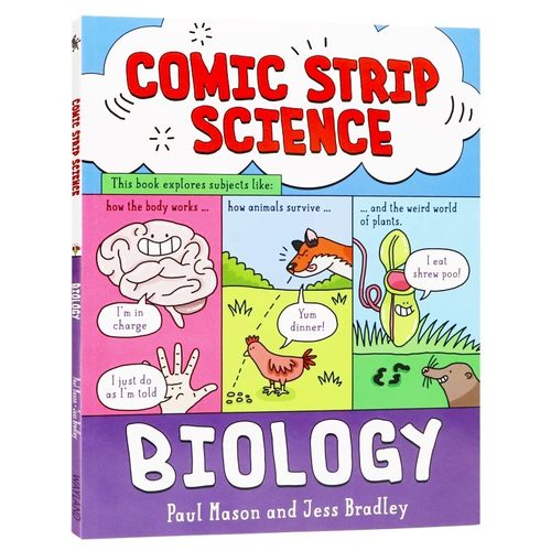 漫画科学生物学 英文原版科普绘本 Comic Strip Science Biology 英文趣味科普插画绘本英语拓展阅读进口书