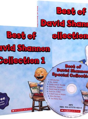 大卫不可以系列8册英文原版绘本No David/David goes to school/gets in trouble原装CD吴敏兰书单大卫去上学香农凯迪克银奖绘本