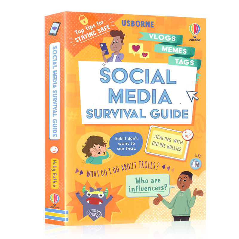 Usborne出品Social Media Survival Guide 写给小朋友的社交媒体生存指南英文原版 进口图书 儿童科普读物 知识百科图书