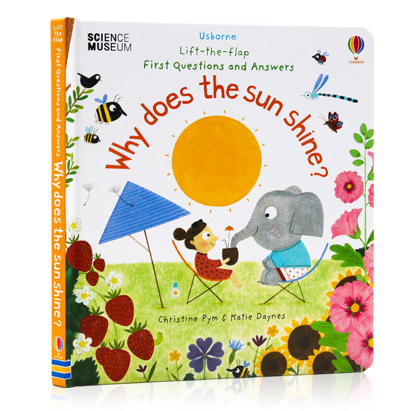 现货Usborne问与答翻翻书太阳为什么会发光 英文原版绘本Questions and Answers Why Does the Sun Shine幼儿童启蒙趣味科普纸板书