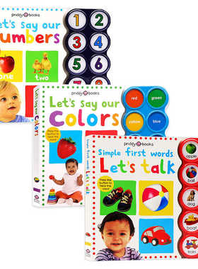 Simple First Words Let's Say Our Numbers/Colors 英文原版绘本 数字颜色发声书亲子互动 认知数字单词汇撕不烂纸板书Priddy