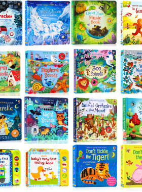 进口英文原版 Usborne发声书动物园的声音Zoo Sounds童话故事吉他钢琴键盘发声书低幼宝宝童谣纸板触摸尤斯伯恩奇妙按键英文发声书