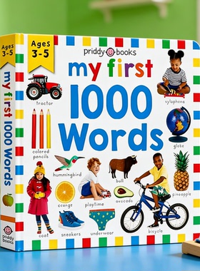 罗杰普里迪入门1000词 英文原版绘本 Priddy Learning My First 1000 Words 亲子共读儿童认知识物图画书 全彩图解单词书 精装