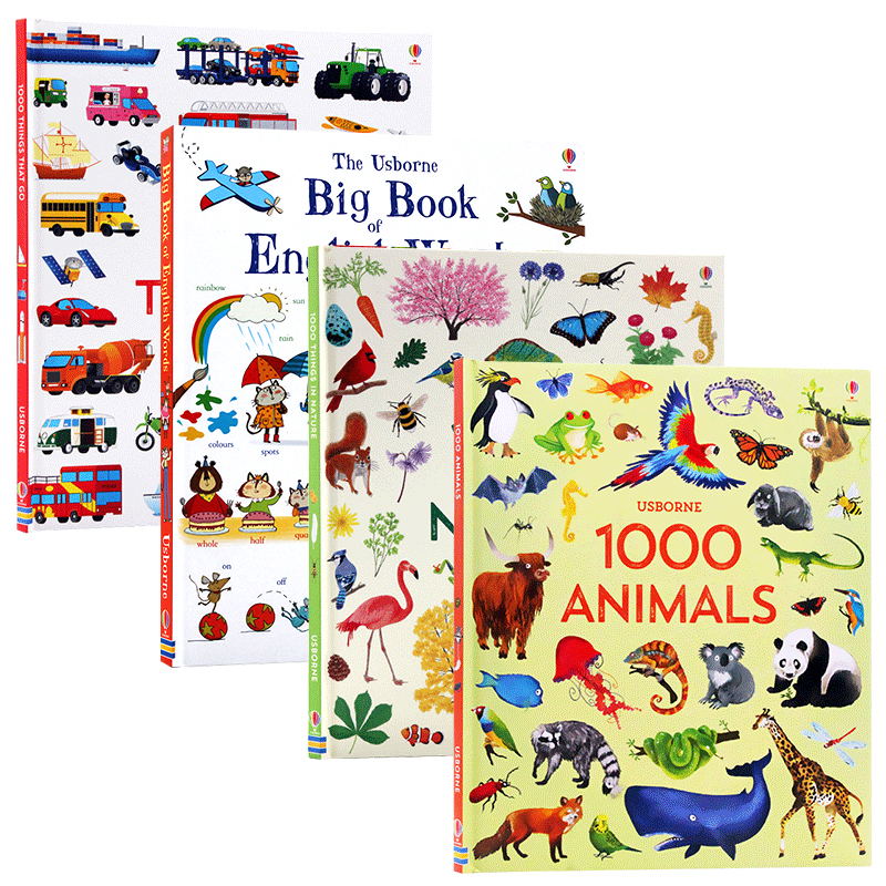 1000词 原版绘本 1000 Things that go/in Nature/animals/English Words交通工具/自然/动物/单词4册 儿童早教科普百科课外读物
