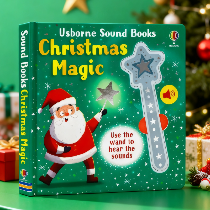 Usborne出品魔杖之书 圣诞的魔法 感应发声书英文原版绘本 Wand Books Christmas Magic 儿童英语启蒙趣味读物精装纸板进口书籍