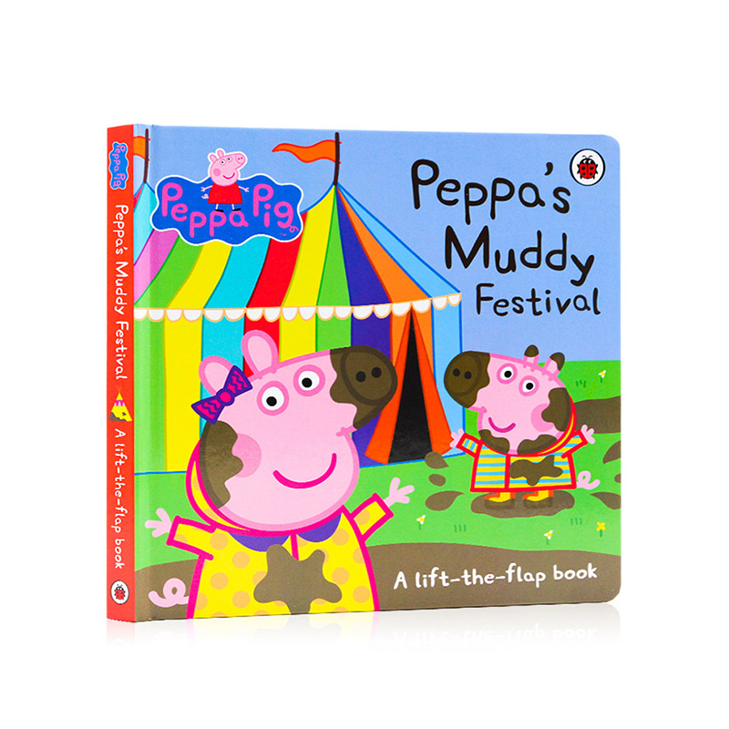 进口英文原版正版 佩奇跳泥坑节Peppa Pig: Peppa's Muddy Festival Lift-the-Flap 翻翻书纸板书 粉红猪小妹 儿童阅读图画书