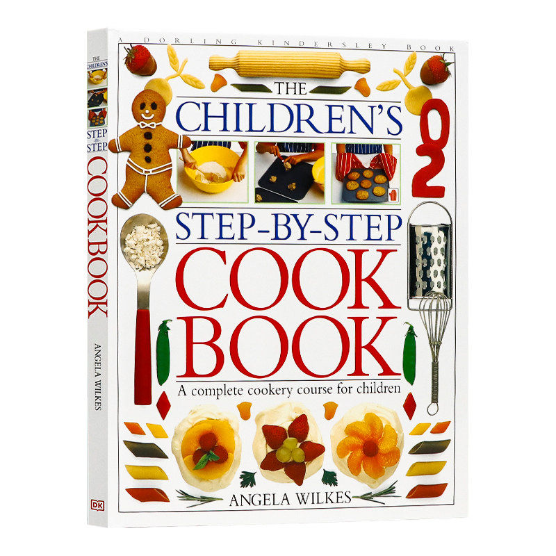 DK出品 儿童分步烹饪书 英文原版 Children's Step-by-Step Cookbook 少儿厨房启蒙亲子烘焙食谱 小学生动手实操美食教程 健康饮食