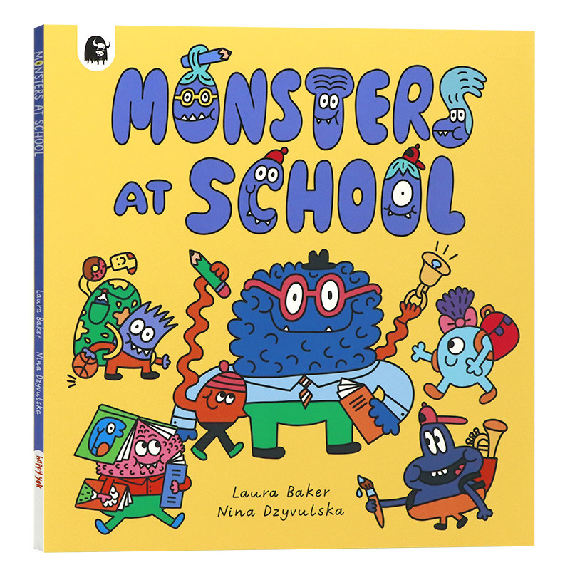 混乱的怪物城系列学校里的怪兽们英文原版绘本 Nina Dzyvulska Monsters at School 儿童故事全彩搞笑趣味图画书进口童书