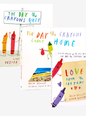 小蜡笔大罢工3册英文原版绘本The Day The Crayons Quit/Came Home名家Oliver Jeffers奥利弗杰弗斯儿童启蒙认知图画故事书
