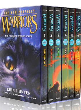 英文原版 猫武士第二部曲6册新预言Warriors The New Prophecy Box Set 传奇的猫族 成长励志章节桥梁书艾琳亨特Erin Hunter