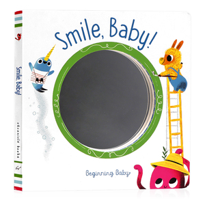 进口英文原版绘本微笑吧宝贝Smile Baby Beginning Baby低幼儿童英语启蒙绘本 亲子互动纸板书洞洞书 表情面部器官认知 附带小镜子