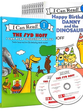 汪培珽书单 I can read di一阶段全12册+2CD 英文原版绘本 丹尼和恐龙 Syd Hoff 3-8岁 带音频 暑期书单少儿英语启蒙认知 icanread