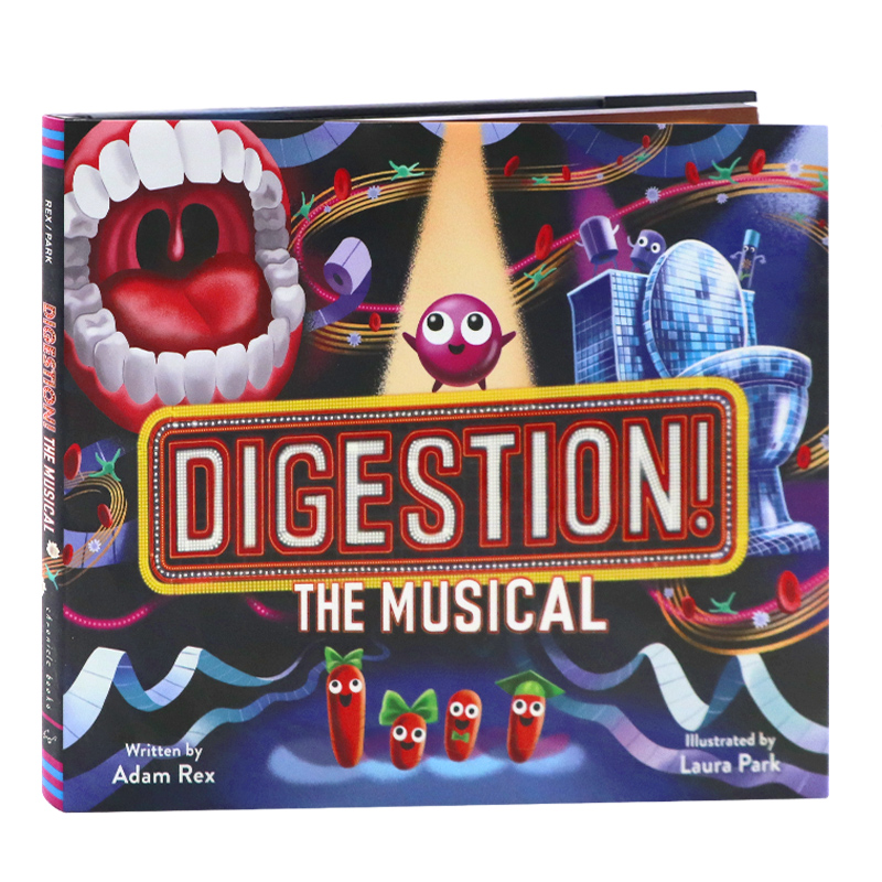 消化! 百老汇音乐剧 英文原版绘本  Digestion! The Musical  人体是如何工作的儿童趣味人体科普消化系统精装艺术插画绘本进口书