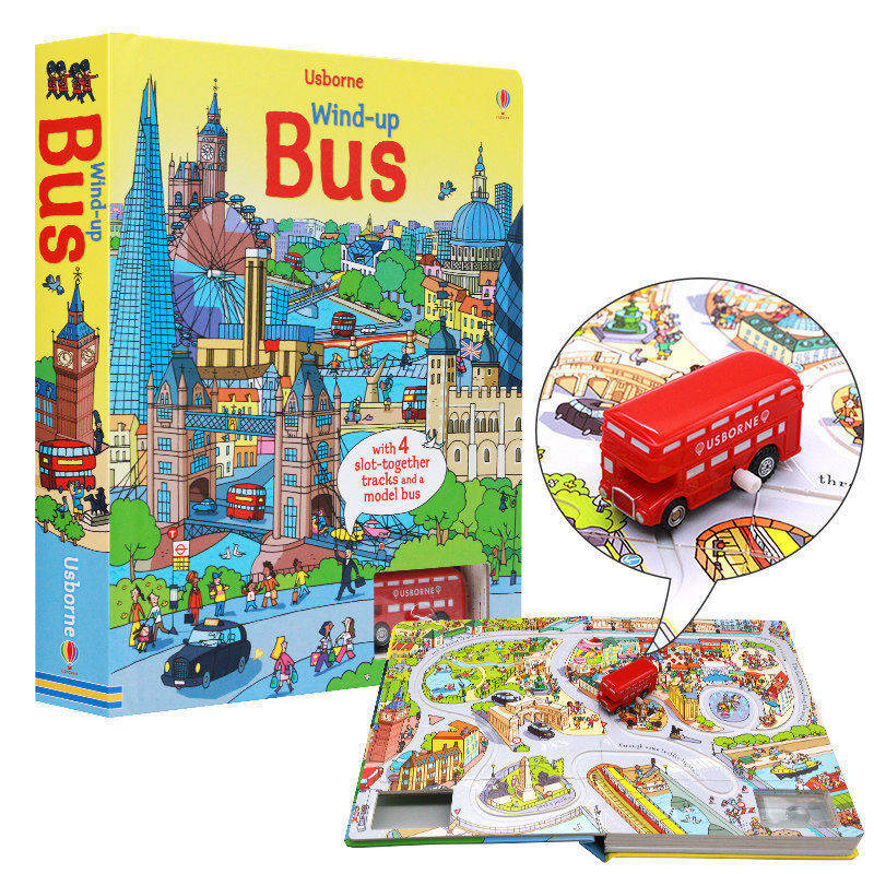 Usborne轨道书发条小巴士轨道书 wind up bus train  busy car 儿童跑跑乐地板玩具书 附玩具 大开纸板书 开发思维益智图书怎么样,好用不?