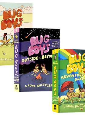 Bug Boys 虫童系列3册 英文原版儿童幽默漫画故事小说书 小学生课外阅读 友谊冒险读物 Laura Knetzger 伊格纳茨奖提名