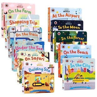 商场 幼儿场景启蒙认知纸板书 World小小世界系列机关操作书 Farm Beach在农场 the Little 机场月球 进口英文原版 沙滩 绘本