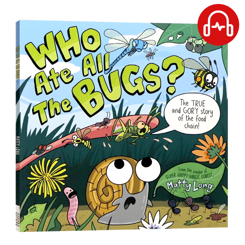 牛津精品认知绘本谁吃掉了所有的虫子 Who Ate all the Bugs Salty Dogs 英文原版 食物链主题绘本 平装大开图画书Matty Long