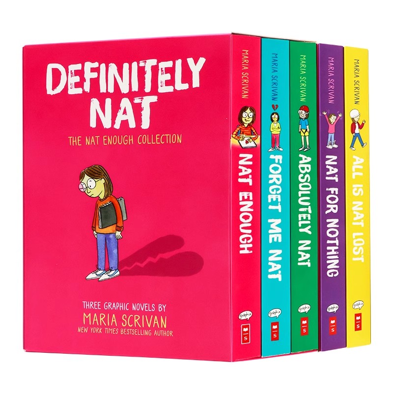 不够自信的娜塔莉5册套装 Definitely Nat The Nat Enough Collection Nat Enough 1-5 Box Set 英文原版儿童文学漫画章节桥梁书