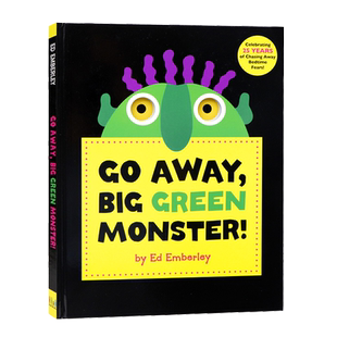 走开绿色大怪物英文版 Go Away Big Green Monster 英文原版绘本 吴敏兰推荐绘本幼儿童认知启蒙故事趣味洞洞游戏书情绪管理玩具书