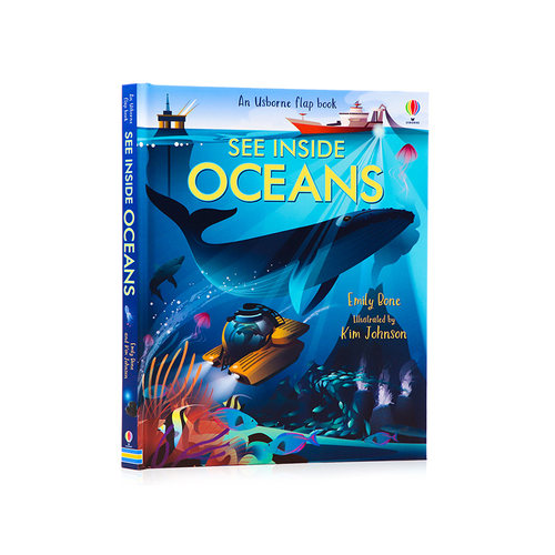 进口英文原版正版 看里面系列 海洋See Inside Oceans 进口图书 海洋生物启蒙认知 儿童百科科普翻翻书 环保主题 大开精装纸板书
