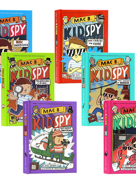 黑超特警队6册全套英文原版漫画小说 mac b kid spy The Impossible Crime Top Secret Smackdown 儿童侦探冒险推理间谍卧底123456