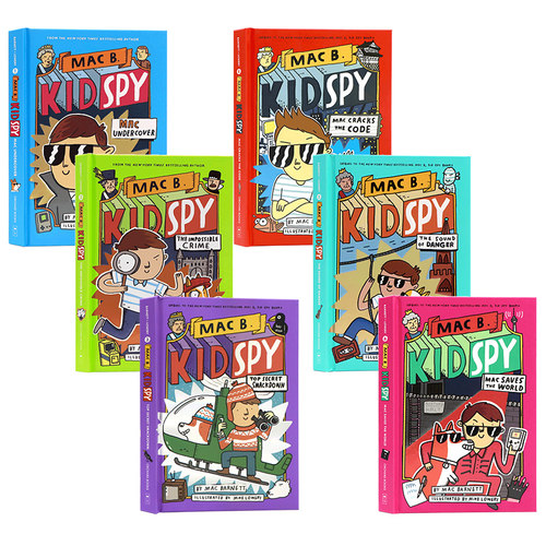 黑超特警队6册全套英文原版漫画小说 mac b kid spy The Impossible Crime Top Secret Smackdown 儿童侦探冒险推理间谍卧底123456